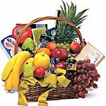 Basket Of Fresh Fruits And Gourmet