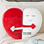 Forever Yours Hugging Hearts Pillow