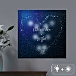 Personalised Led Heart In Stars Canvas