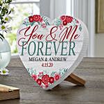 Personalised You And Me Forever Wood Heart