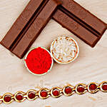 Divine Red Rudraksha Bracelet And 2 Kitkat Chocolates