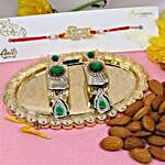 Veera Rakhi And Oval Pooja Thali With Almonds