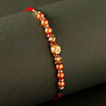 Sneh Rose Gold Pearl & Beads Rakhi With Personalised Name Sipper