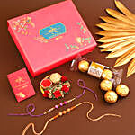 Sneh Pretty Beads Rakhi Set With Pooja Thali & Ferrero Rocher