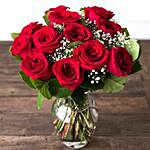 Luxury 12 Red Roses Bouquet And Heart Balloon