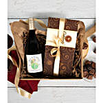 Red Wine and Gourmet Chocolates Gift Box