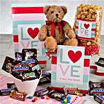 Valentines Day Chocolate And Teddy Gift Box