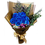 Immortal Love Bouquet 12 Blue Roses